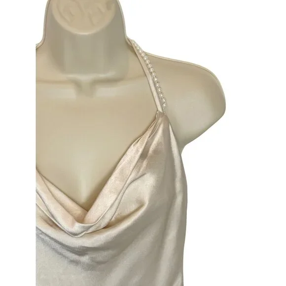Lovers and Friends Boa Mini Dress Ivory with Pearl Straps NWT - Size S